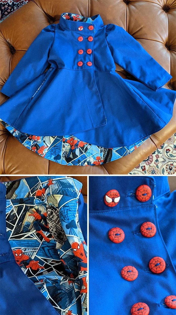 “Пальто для моей племянницы, которая одержима Человеком-пауком”. 