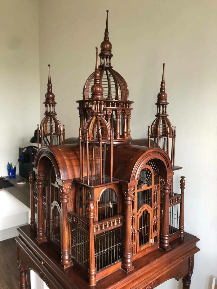 «Нашел сегодня птичью клетку в виде собора в викторианском стиле. Никогда раньше не видел ничего подобного». «Нашел сегодня птичью клетку в виде собора в викторианском стиле. Никогда раньше не видел ничего подобного».