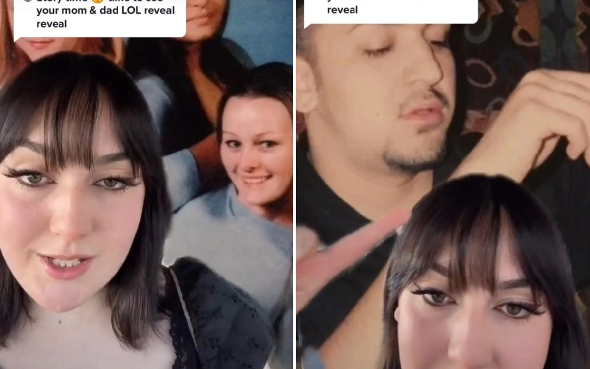 Джордин на фоне снимков матери и отца. Джордин на фоне снимков матери и отца.