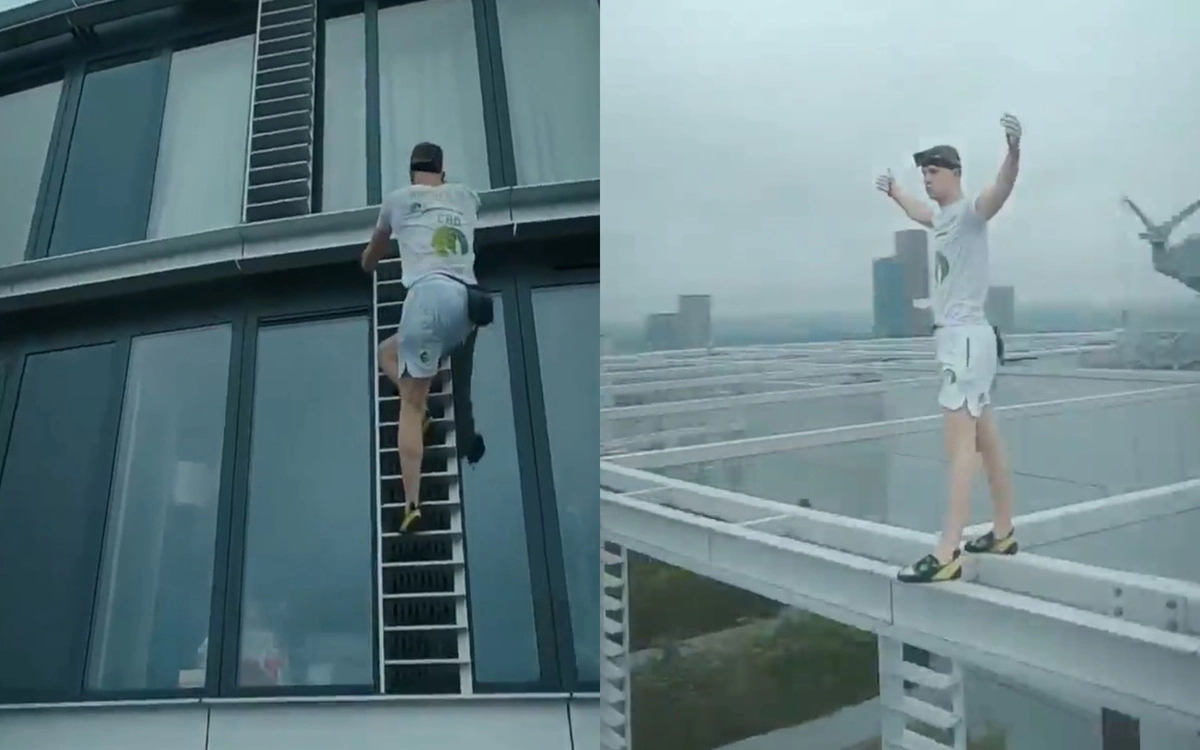 Потерпевший без страховки. Девочка залезла на дом без страховки. Человек возле 15 метрового здания. Лестница страха Китай без страховки. Человек на фоне 15 метрового здания.