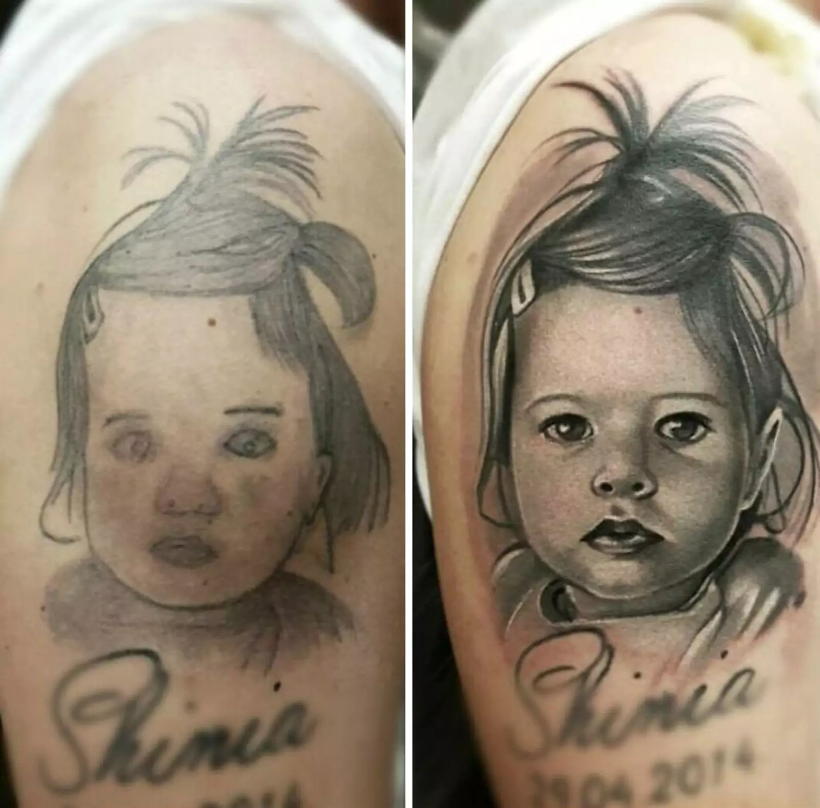 Сколько лет можно тату. Татуировка портрет неудачный. Татуировки через несколько лет.