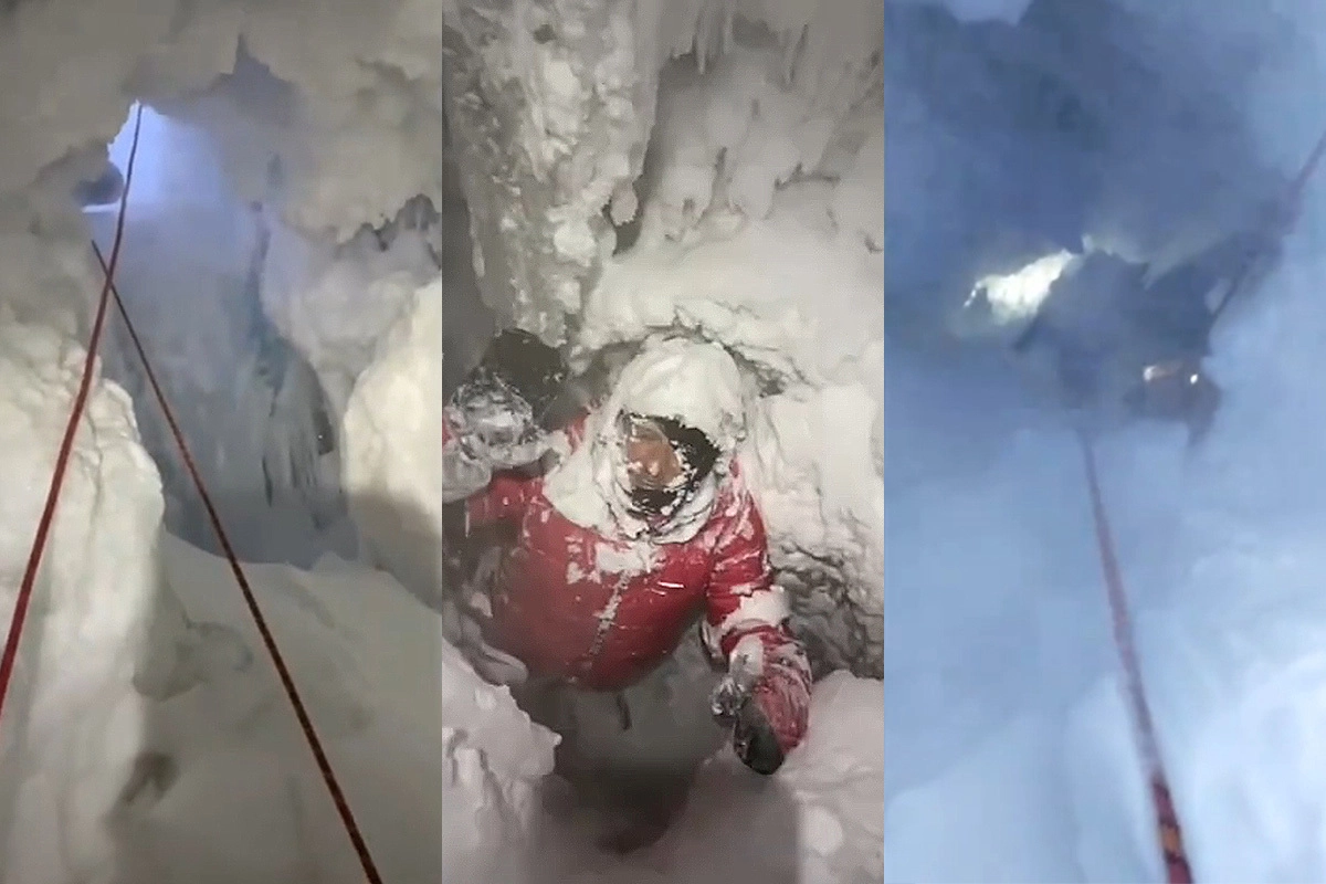 Падение в трещину. Замерзшие альпинисты на Эльбрусе. Тела альпинистов на Эльбрусе. Трупы замерзшие на Эльбрусе.
