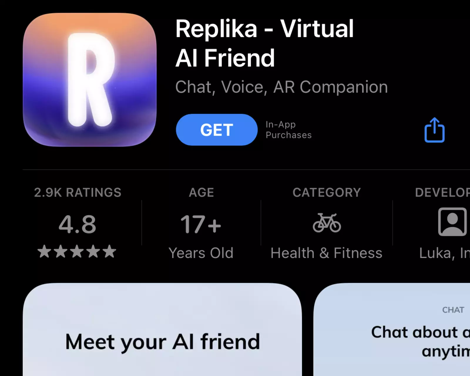 Приложение Replika доступно для скачивания на Android и iOS.