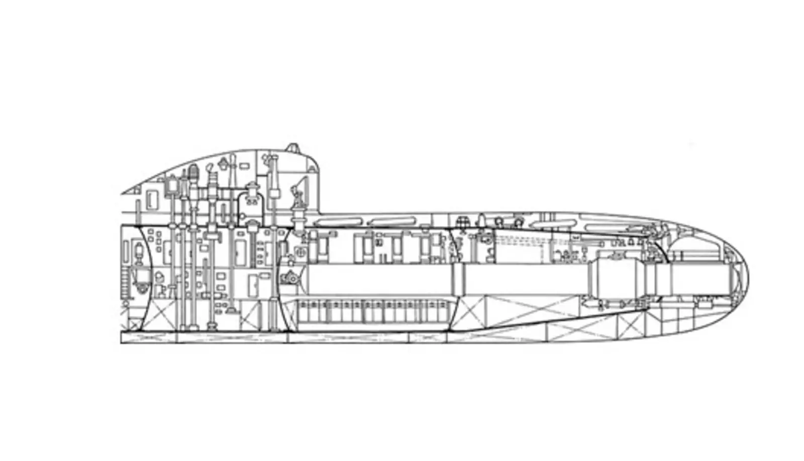 Носовая часть пл пр. 627 (эскизный проект)
