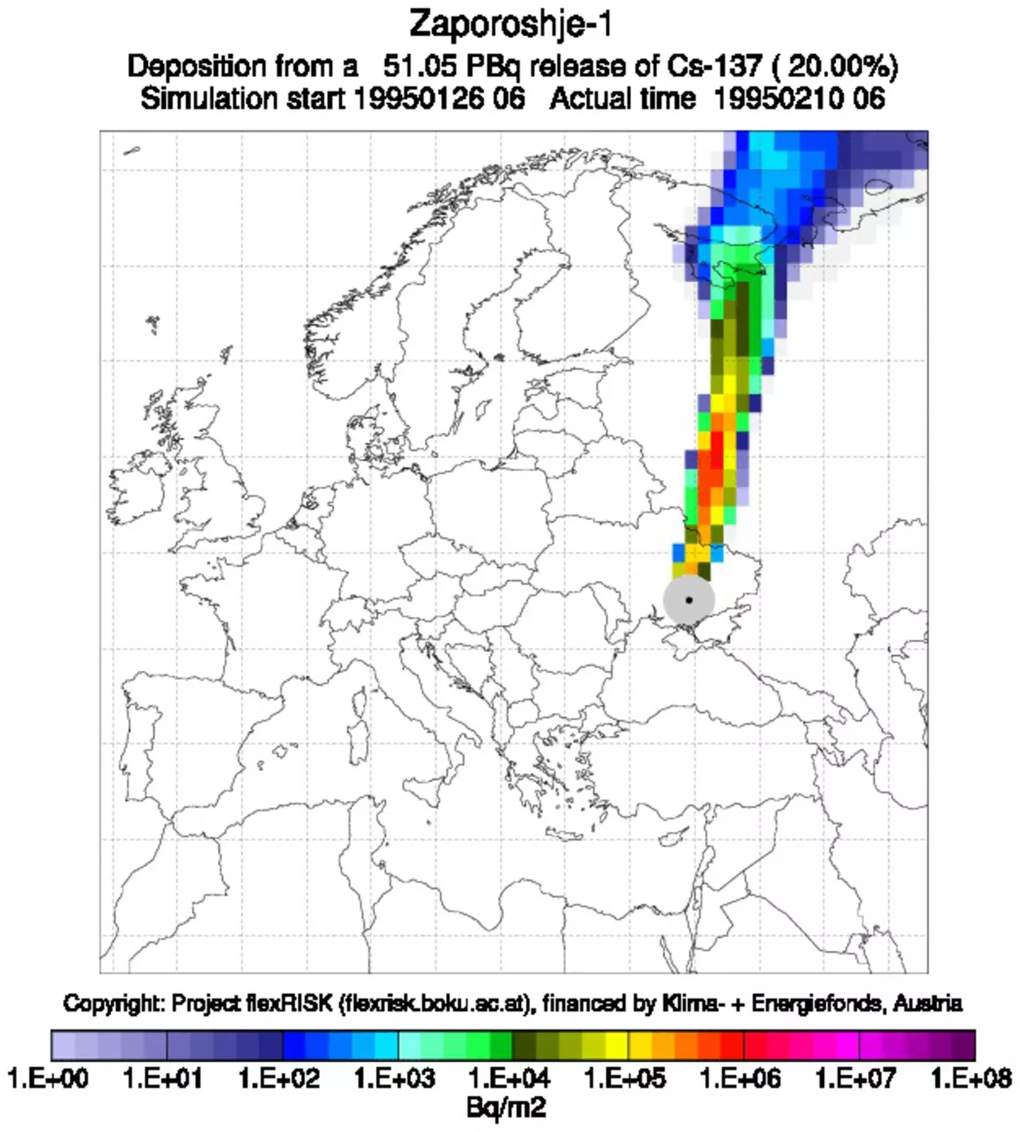 Карты (правда, мирного времени) на которых показано, какие территории могут быть заражены радиацией при аварии на Запорожской АЭС при различных направлениях ветра