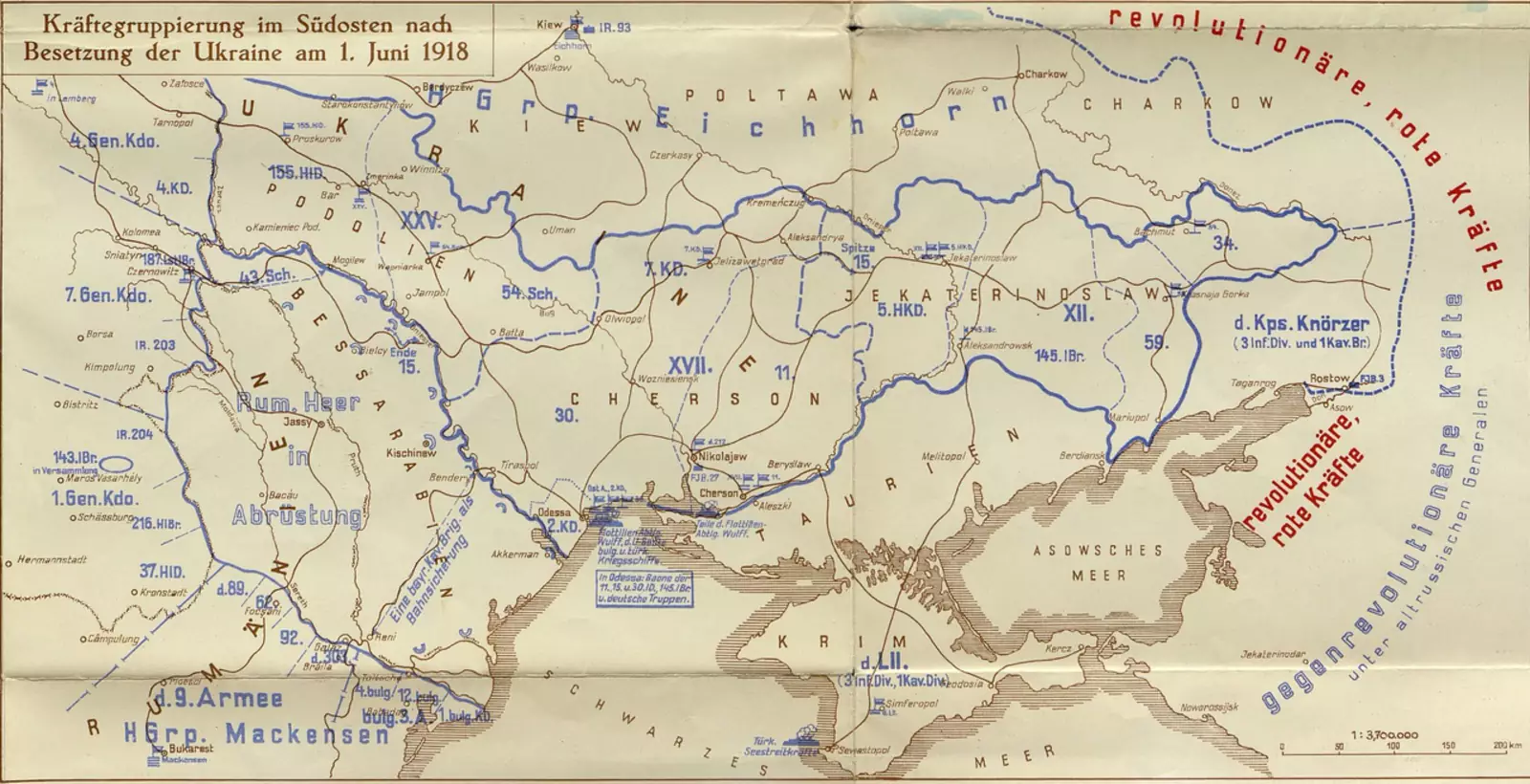 Примерная карта австрийской оккупационной зоны на Украине Примерная карта австрийской оккупационной зоны на Украине