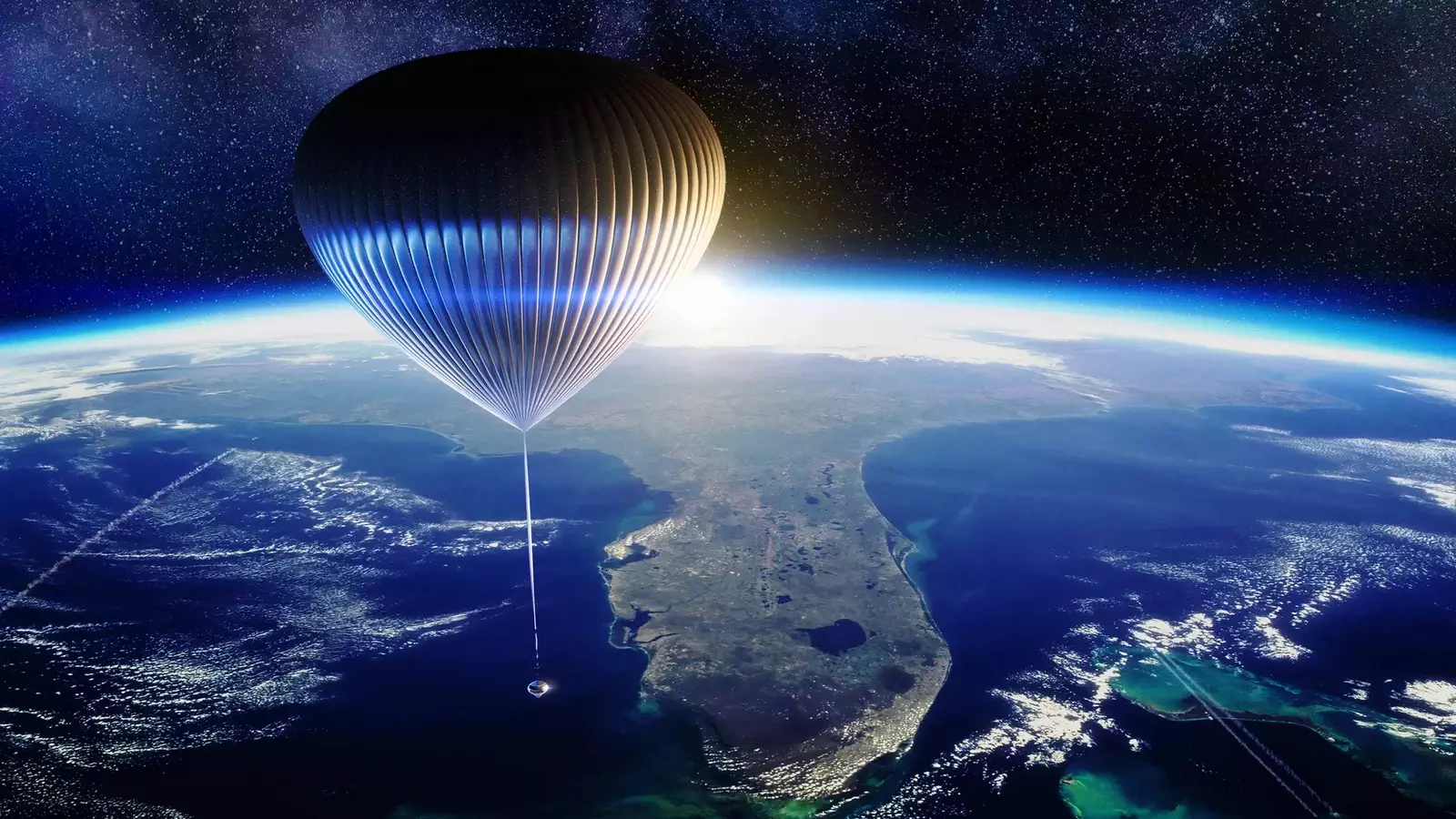 Воздушный шар поднимется на высоту 30 километров, что позволит видеть тёмный космос.