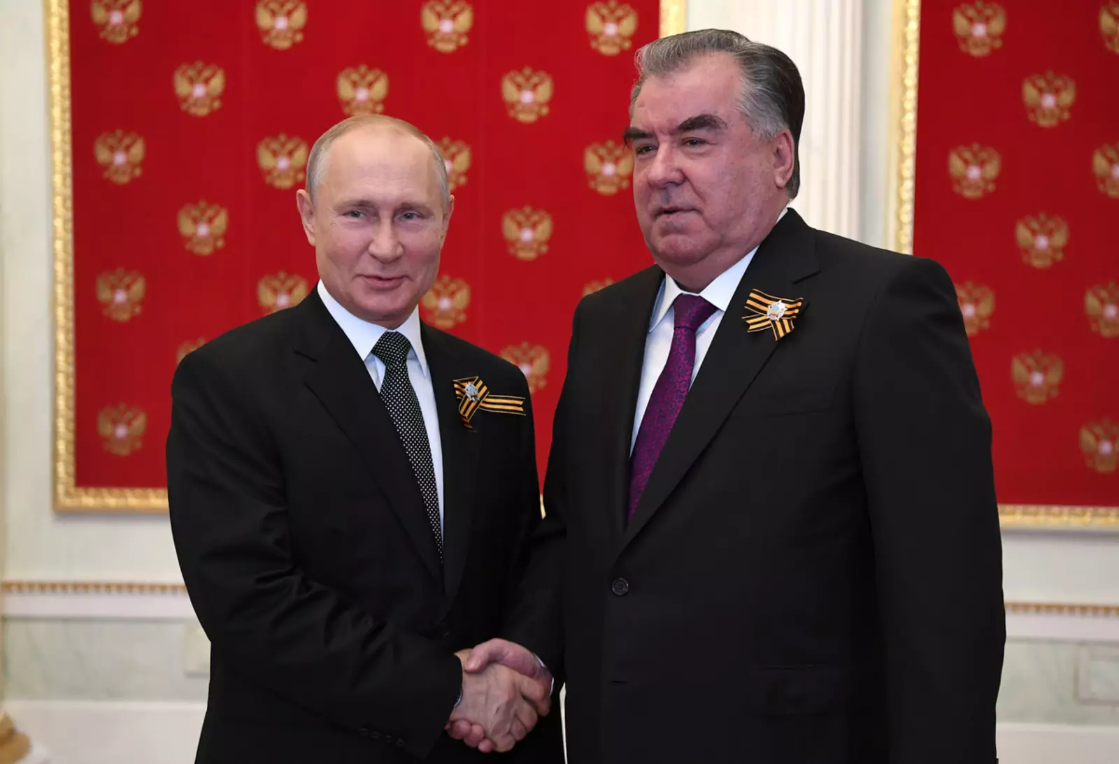 Владимир Путин и Эмомали Рахмон в Кремле в 2020 году.