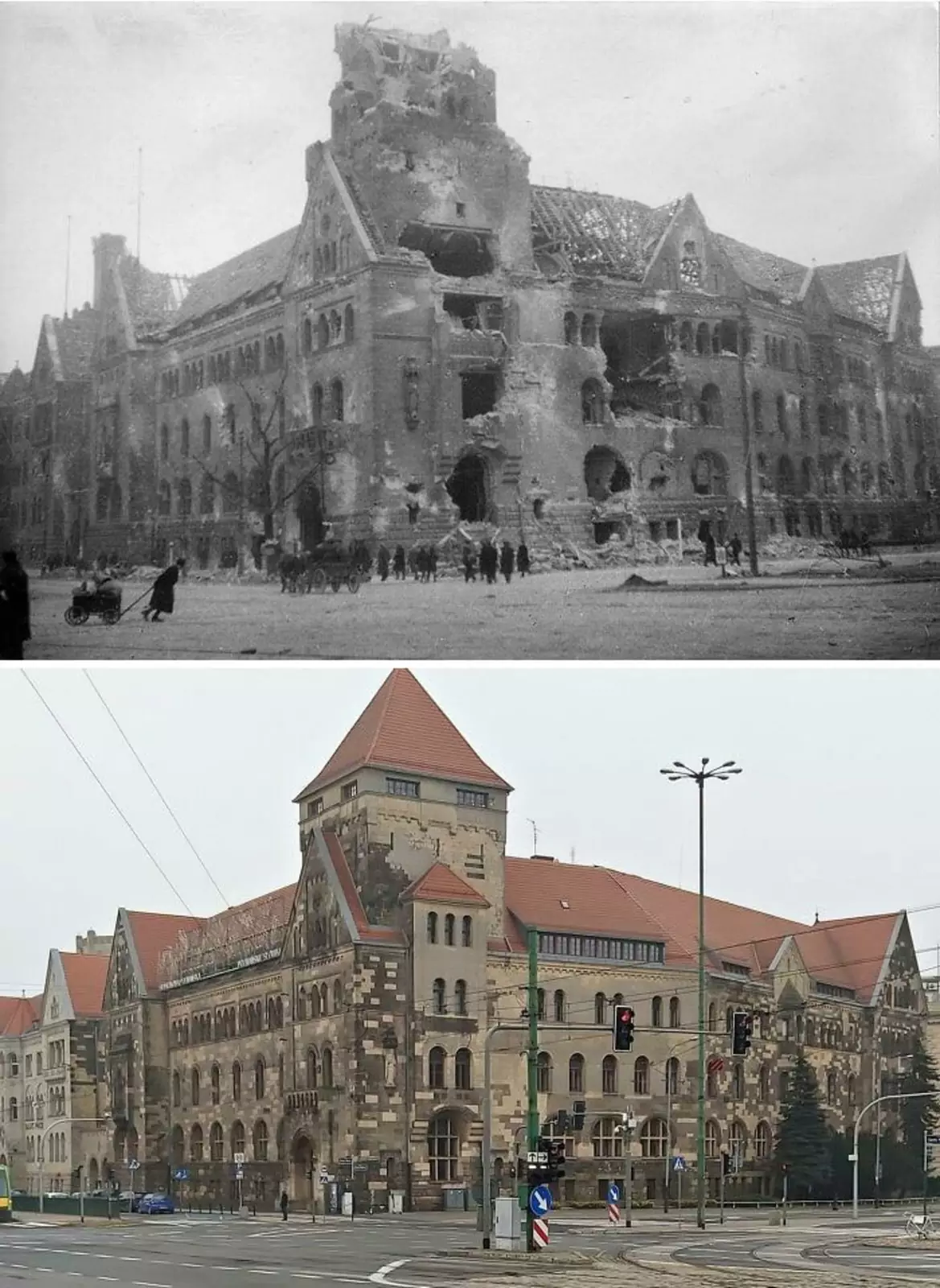 Познань, Польша (1946 и 2021 годы).