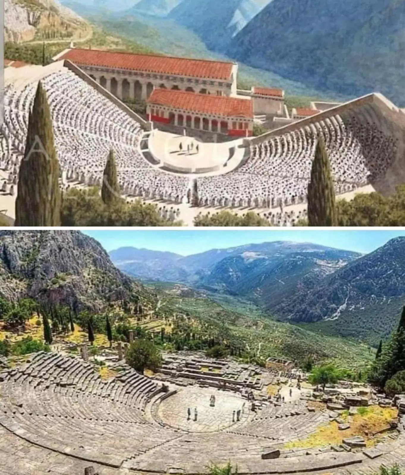 Древний театр в Дельфах, Греция.