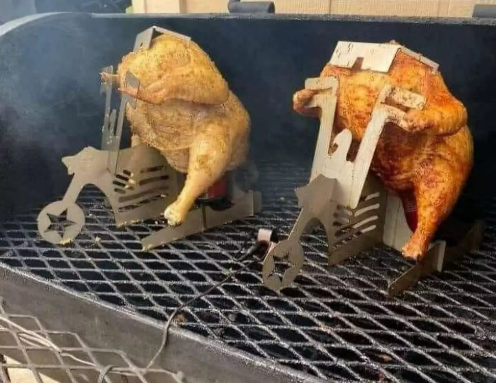 Куры-гриль на мотоциклах. Куры-гриль на мотоциклах.