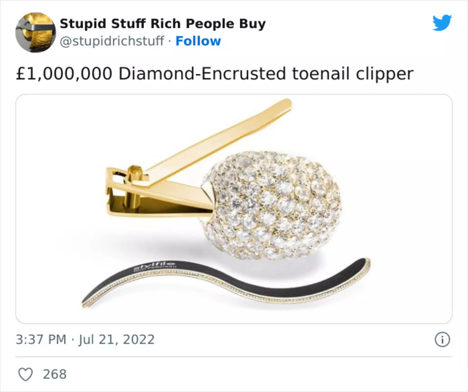 Кусачки для ногтей на ногах, инкрустированные бриллиантами - $1 000 000