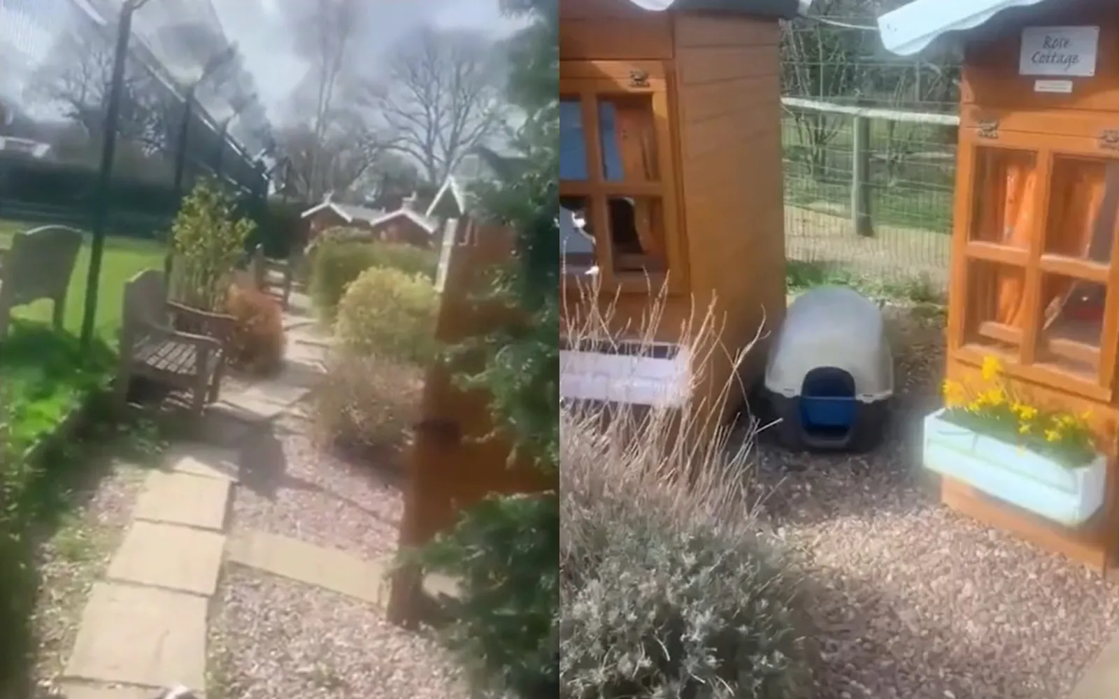 Деревня состоит из нескольких небольших коттеджей, окруженных ухоженным садом.