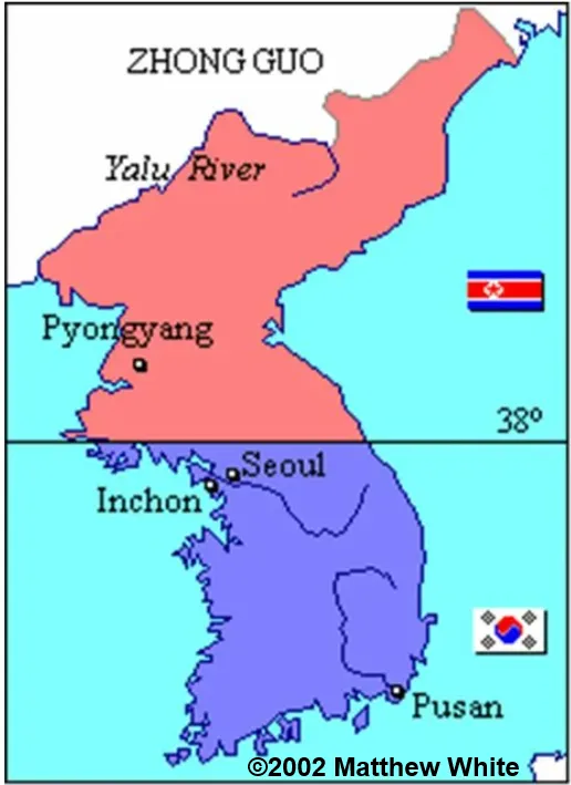 Граница раздела Кореи в 1945 году