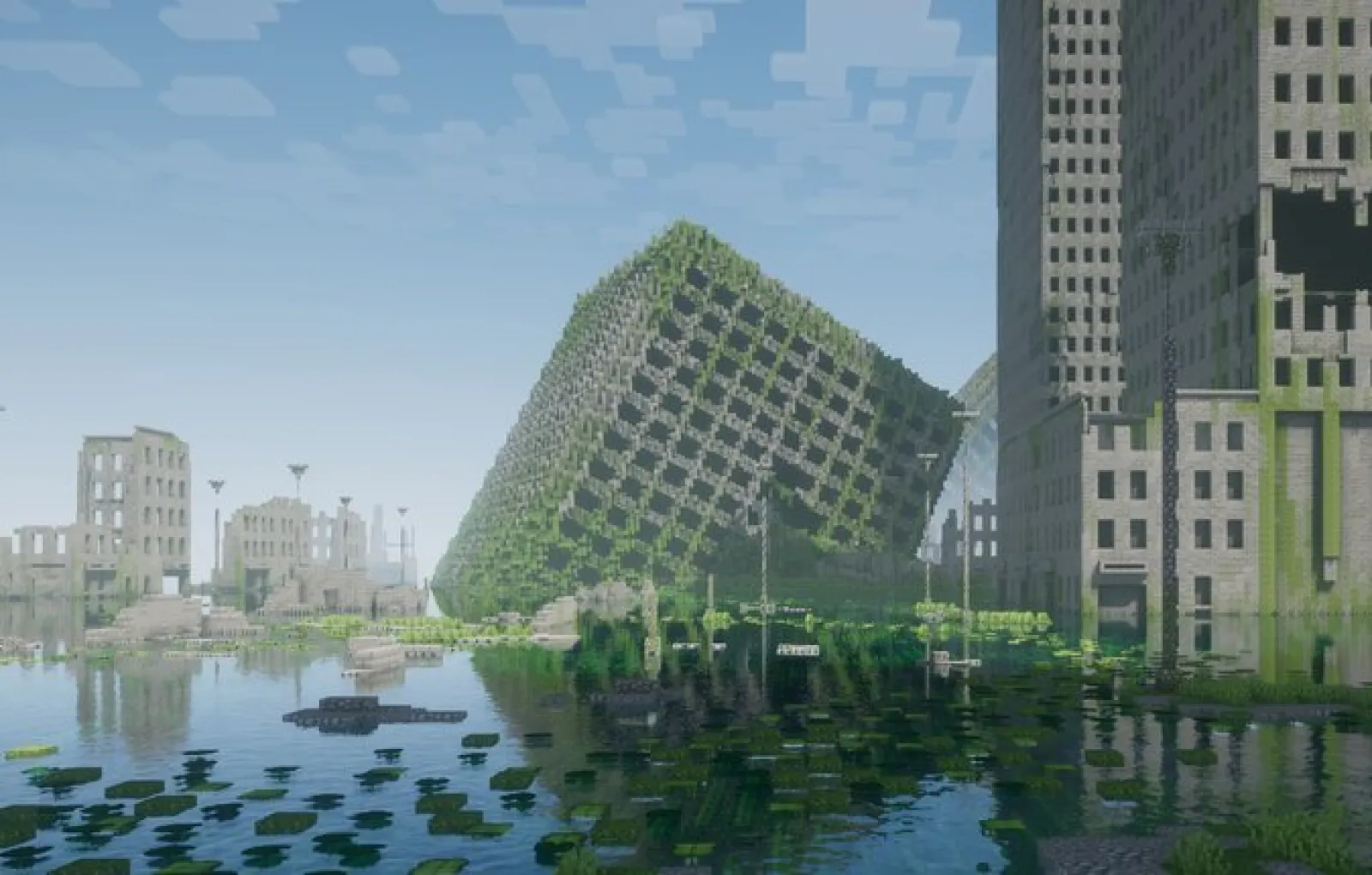 Японский Фанат Построил В Minecraft Целый Заброшенный Город