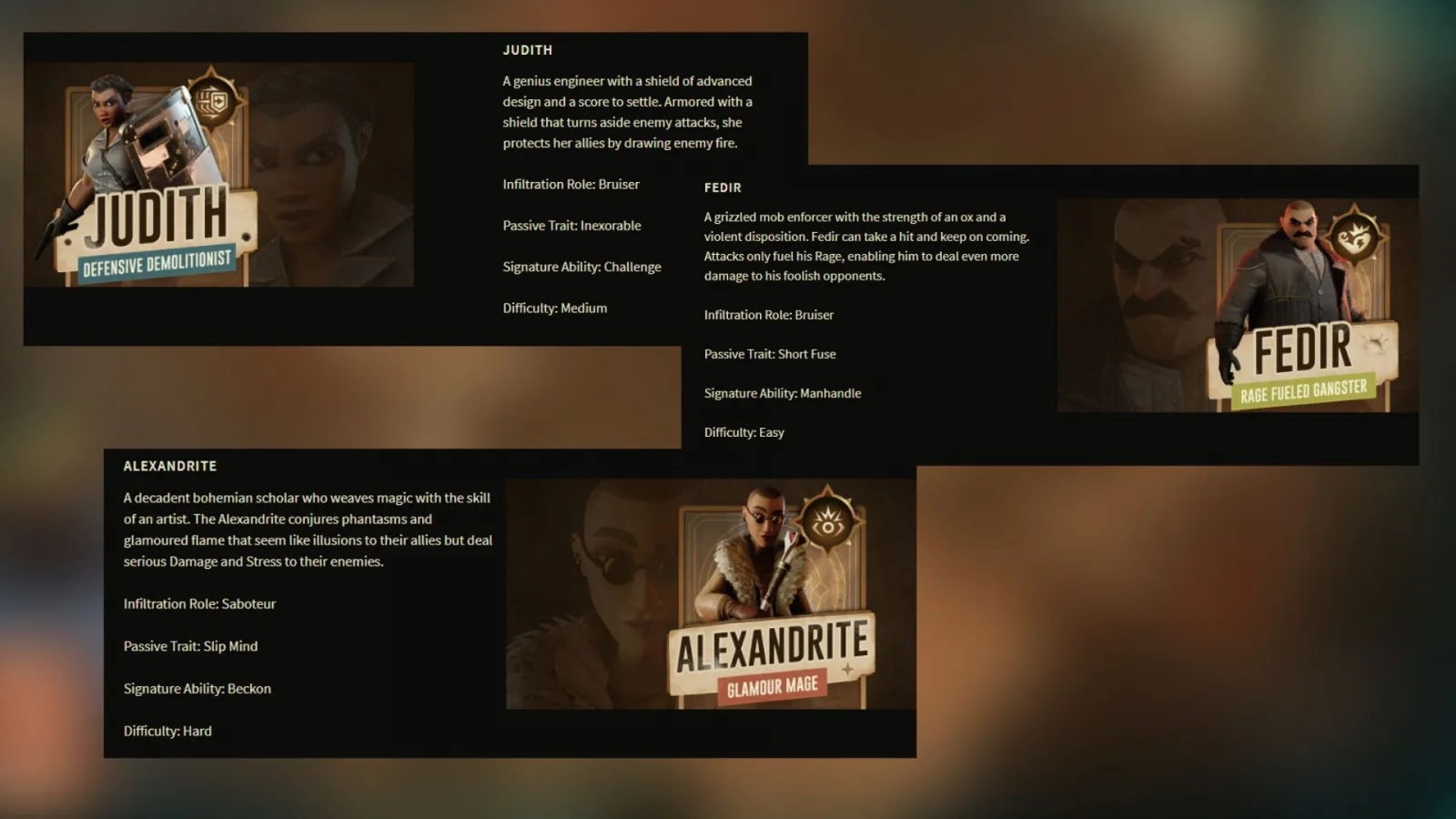 Каждый персонаж обладает своей личностью и предысторией, которая тесно связана с его навыками. Нечто подобное мы видели в Shadowrun: Hong Kong, другой игре разработчика.