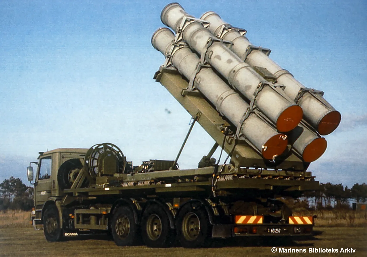 Мобильная ракетная батарея Harpoon Королевских ВМС Дании.