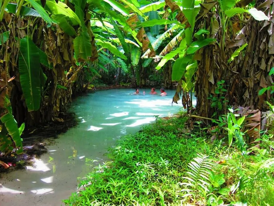 Бразилия. Рядом с деревней Матейрос находится природный бассейн Ферведуро. Его диаметр составляет 8 метров, вода кристально-голубого цвета, а земля — белый песок.