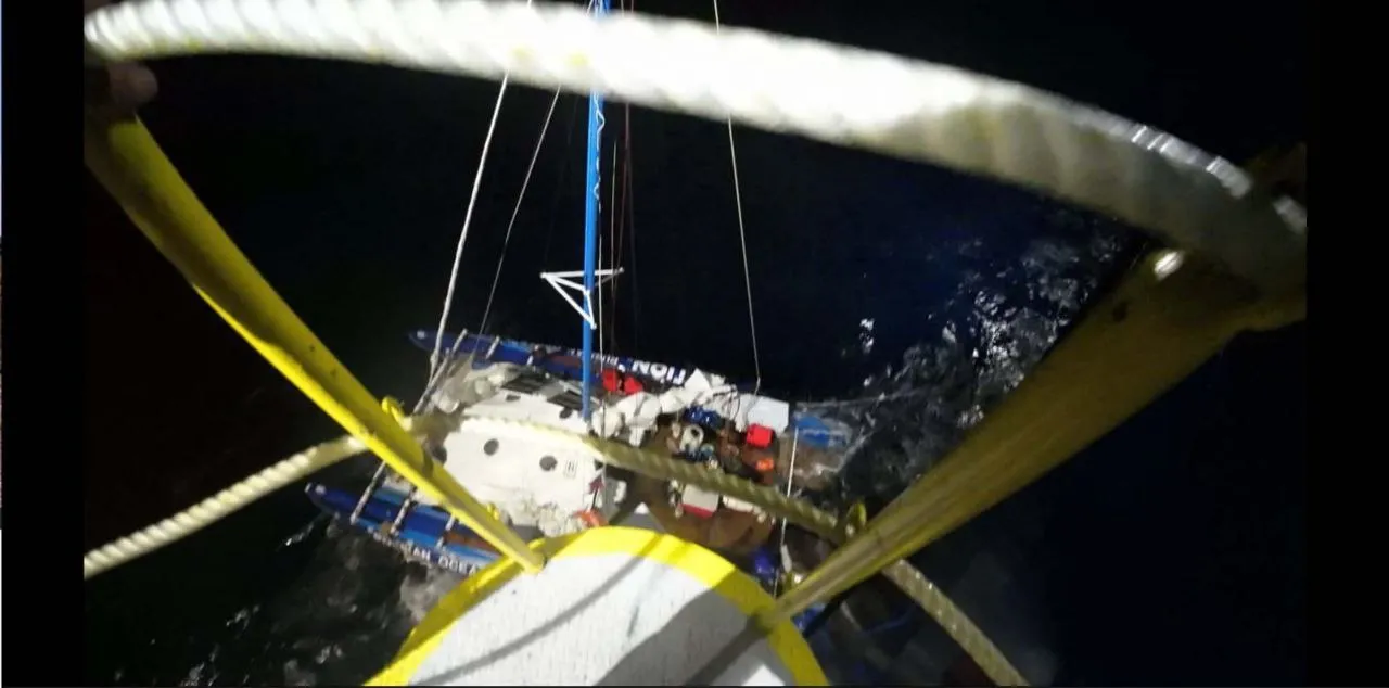 Эвакуация экипажа катамарана РГО.