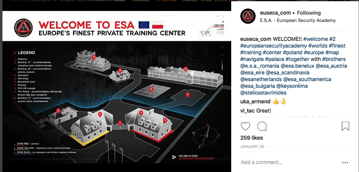 Аккаунты филиалов академии ESA