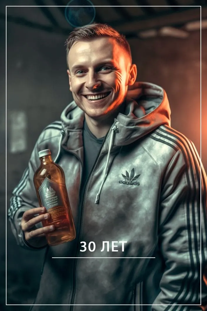 В этот день родили меня на свет! В этот день с иголочки я одет! В этот день теплом вашим я согрет! Мне сегодня тридцать лет! В этот день скажу юности привет! В этот день я в зрелость возьму билет! В этот день мне водка не во вред! Мне сегодня тридцать лет!