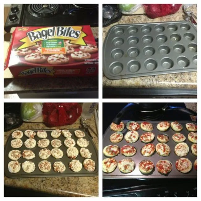 Мини-пиццы в форме для маффинов.