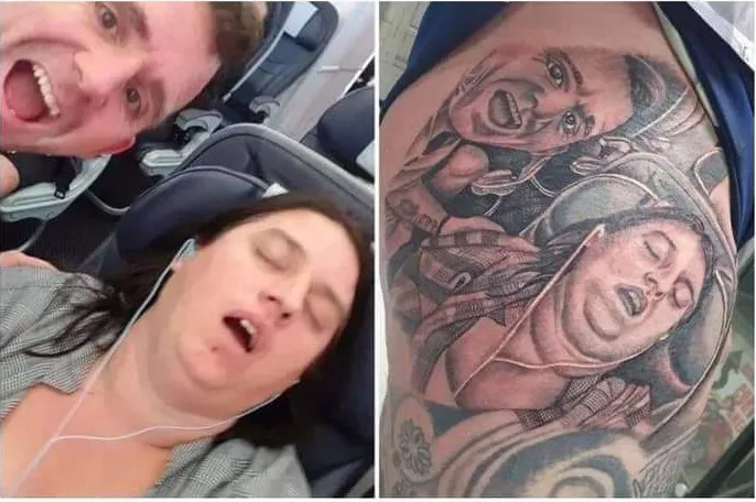 Супруг сделал уродливую тату своей спящей жены.