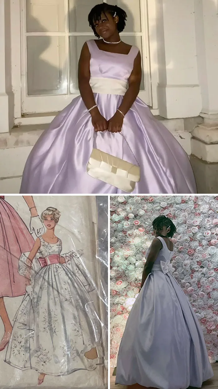 «Сшила платье для выпускного вечера по винтажному образцу 1960-х годов».