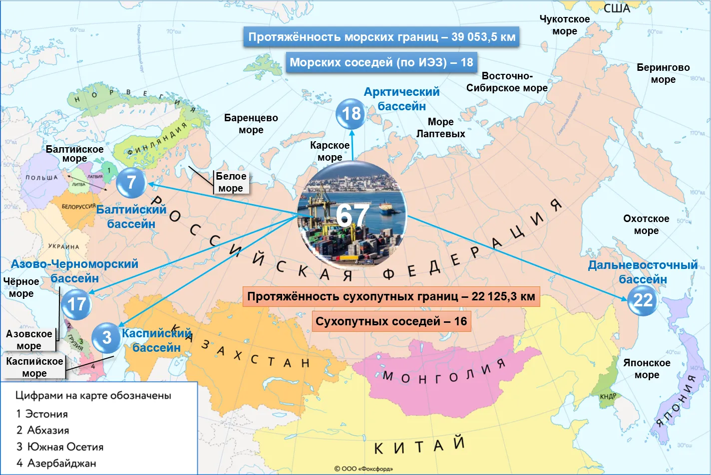 Морская Россия. Инфографика автора по материалам bigenc.ru/foxford.ru.