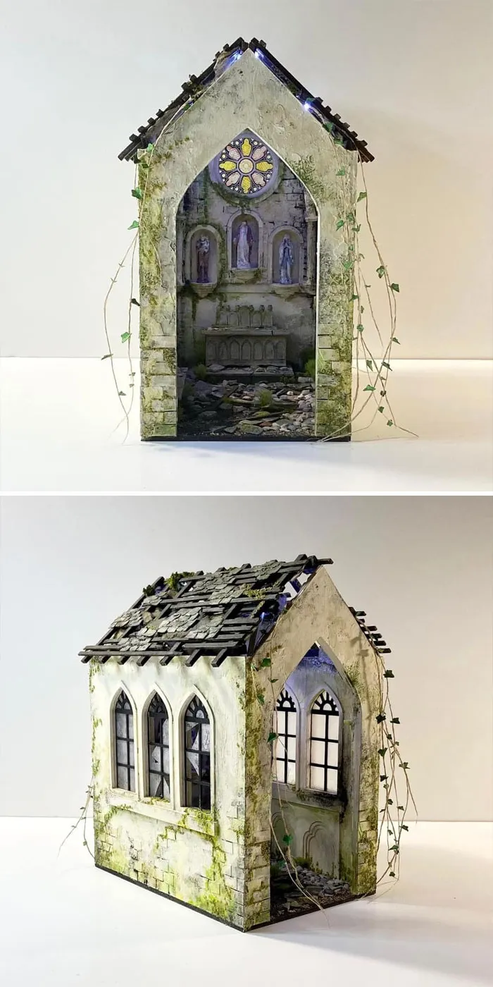 Заброшенная церковная миниатюра, сделанная с нуля.