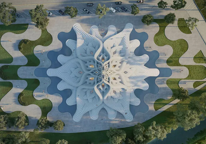 Улавливатель дождевой воды, созданный архитектором Нуру Каримом.