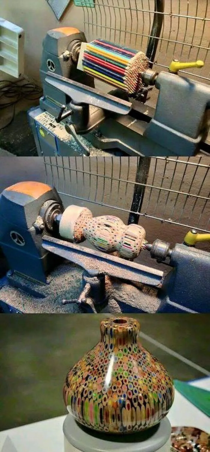 Ваза из карандашей.
