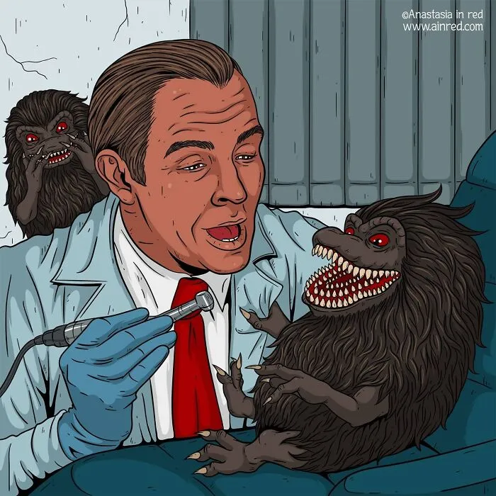 Зубастики и доктор Алан Фейнстоун из фильма «Дантист».