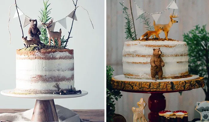 «Муж сделал свой первый торт (справа) на день рождения нашего сына. Я впечатлена».