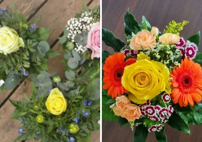 «Слева букет, который я заказала, а справа — то, что я получила».