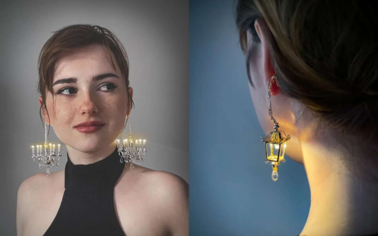 Украшения не только выглядят как люстры, но еще и светятся с помощью крошечных батареек CR1632 внутри. 