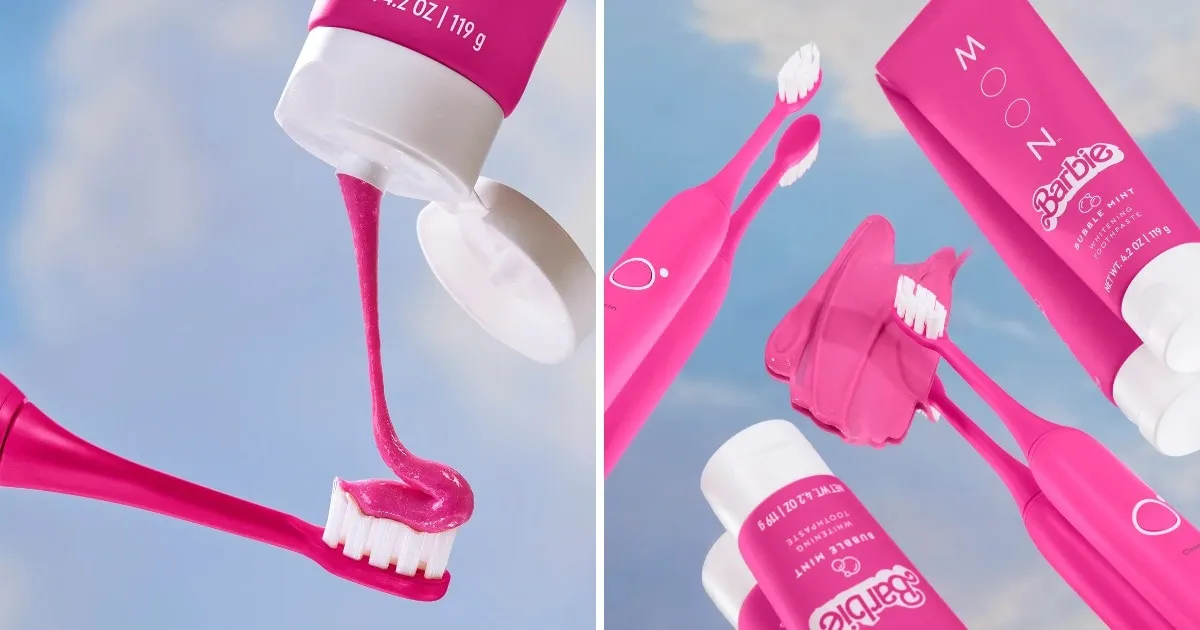 Электрическая зубная щётка и зубная паста MOON Pink Collection.