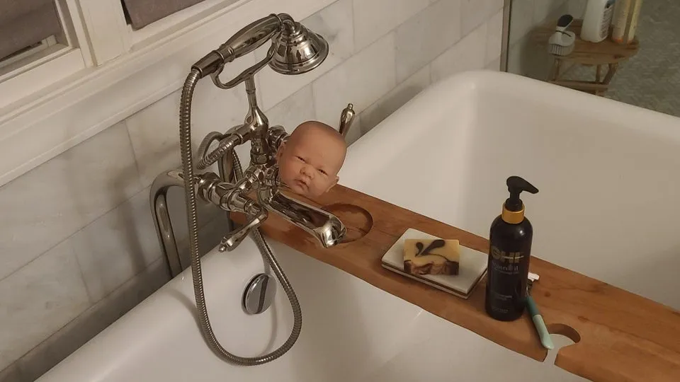 Приколы от семейной пары: прятать реалистичную голову куклы-малыша в разных местах по дому.