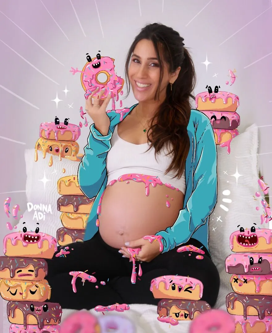 Много пончиков.