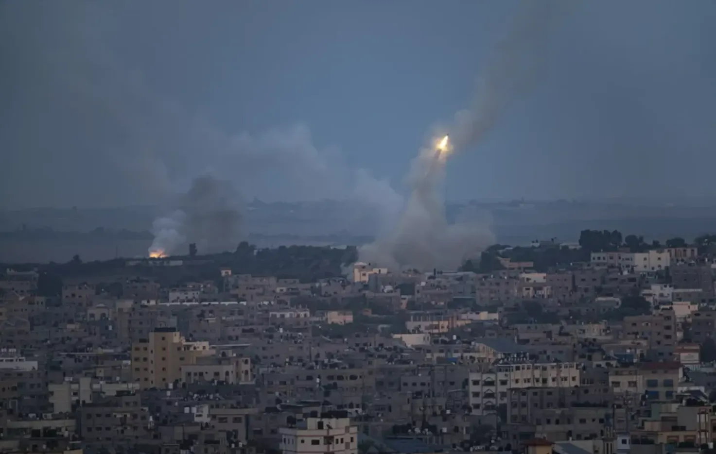 Запуск ракеты в Газе.  