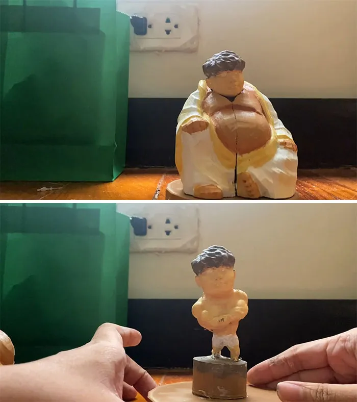 «Мой друг недавно похудел, и я сделала ему эту фигурку».