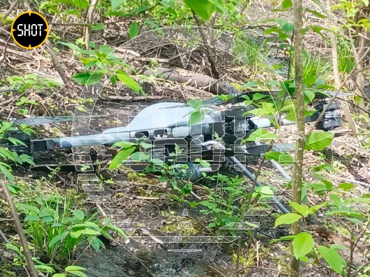 Сбитый беспилотник. 