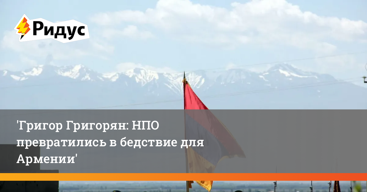 Григор Григорян: НПО превратились в бедствие для Армении