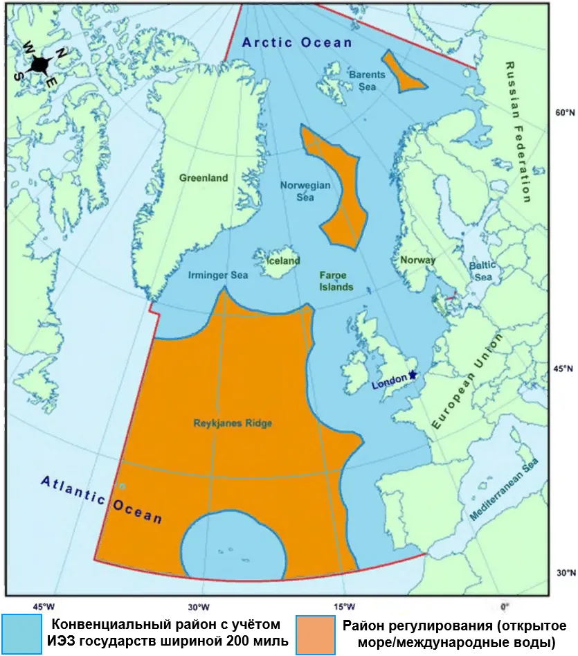 Карта районов NEAFC. ©  neafc.ors.