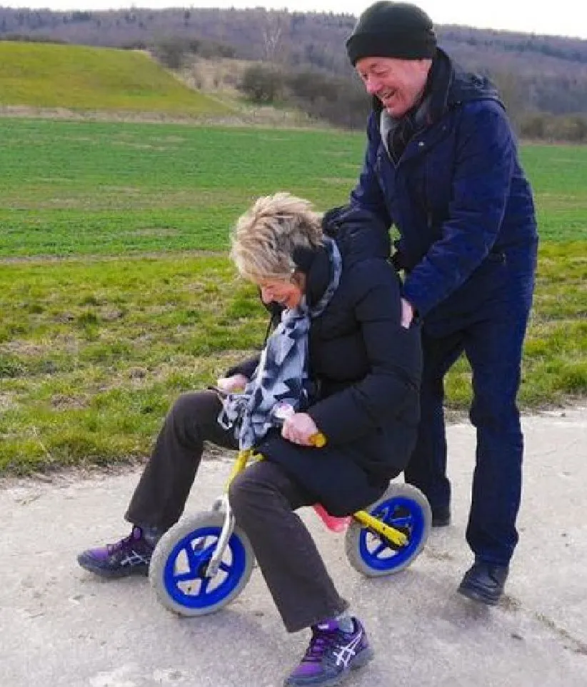 Решили испытать велосипед внука.